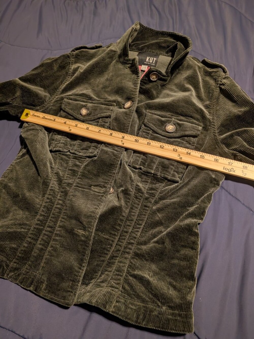 Kut from the Kloth Kyra Corduroy Utility Jacket Medium Button Included - Picture 5 of 5
